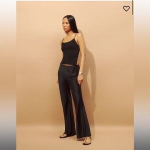 Gale satin mid rise bias pants